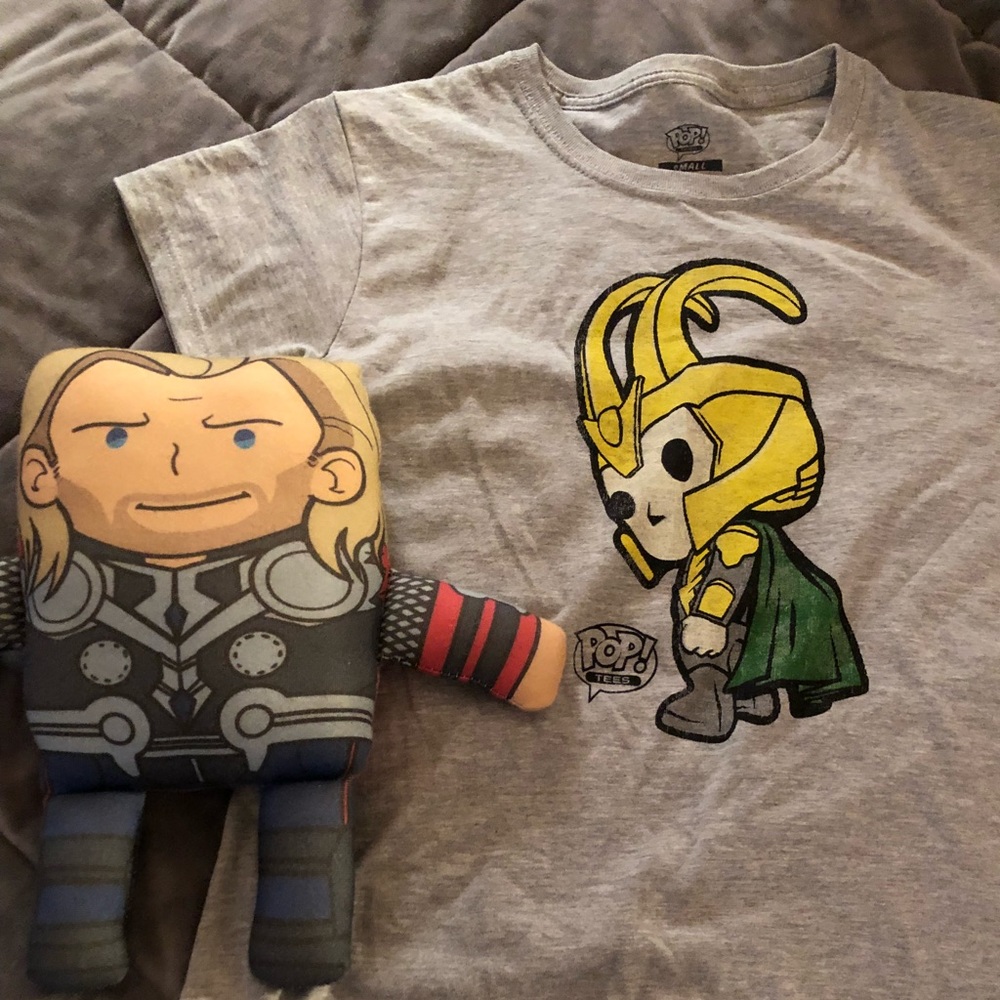 NWOT Size Small Hot Topic Funko Gray Loki T-Shirt